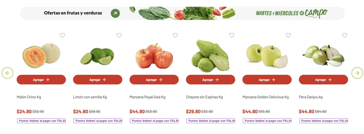 Rebajas en frutas del Martes y Miércoles del Campo Soriana 13 y 14 de octubre con melón chino y limón a $24.80 el kilo y pera Danjou a $44.80